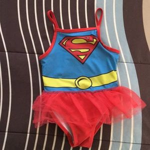 Girls 2 t Supergirl bathing suit.